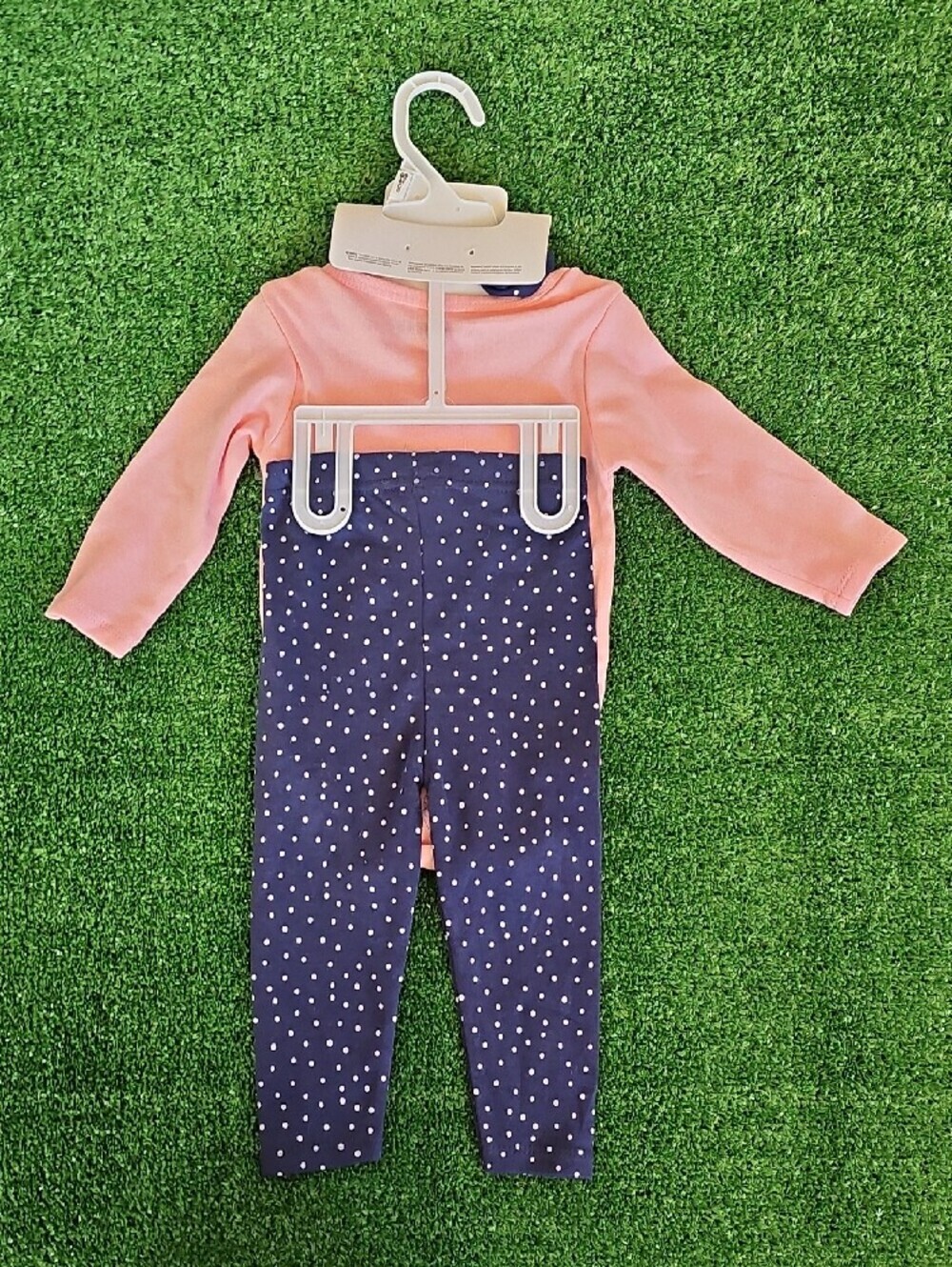 Baby Pink Deer Bodysuit with Navy Polka Dot Pants & Headband - Picture 4 of 4